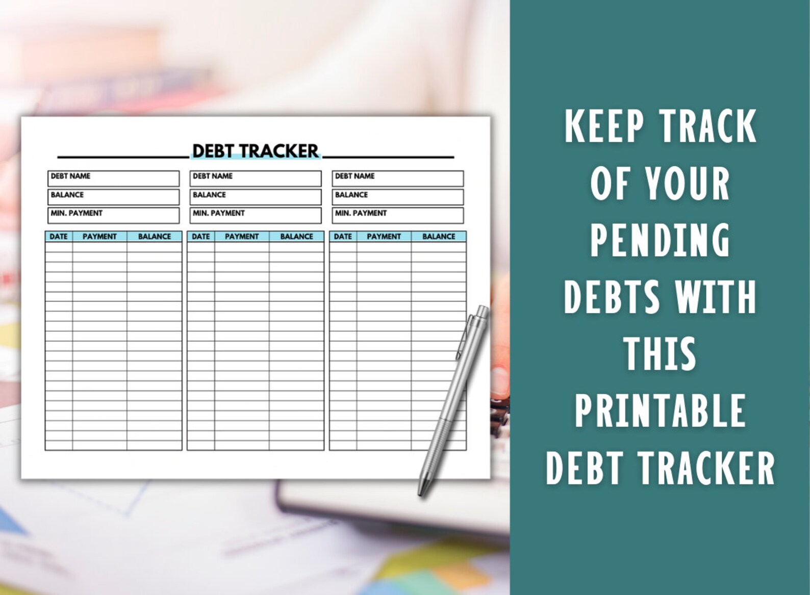 Debt Tracker - Snowball Debt Tracker Printable - Debt Payment Log ...