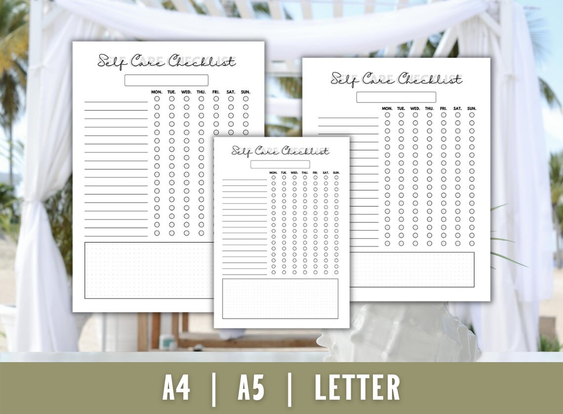 Self Care Checklist Printable - PDF - Routine Checklist - Habit Tracker ...