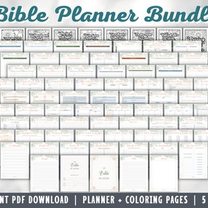 Diario Bíblico Imprimible Planificador bíblico Sermones Oración Escrituras Versículos devocionales Descarga digital Clásico Feliz PDF Insertos A4 A5 Carta