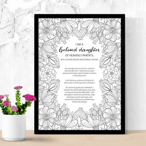 YW Theme Coloring Page LDS New Young Women Printable - Etsy Canada