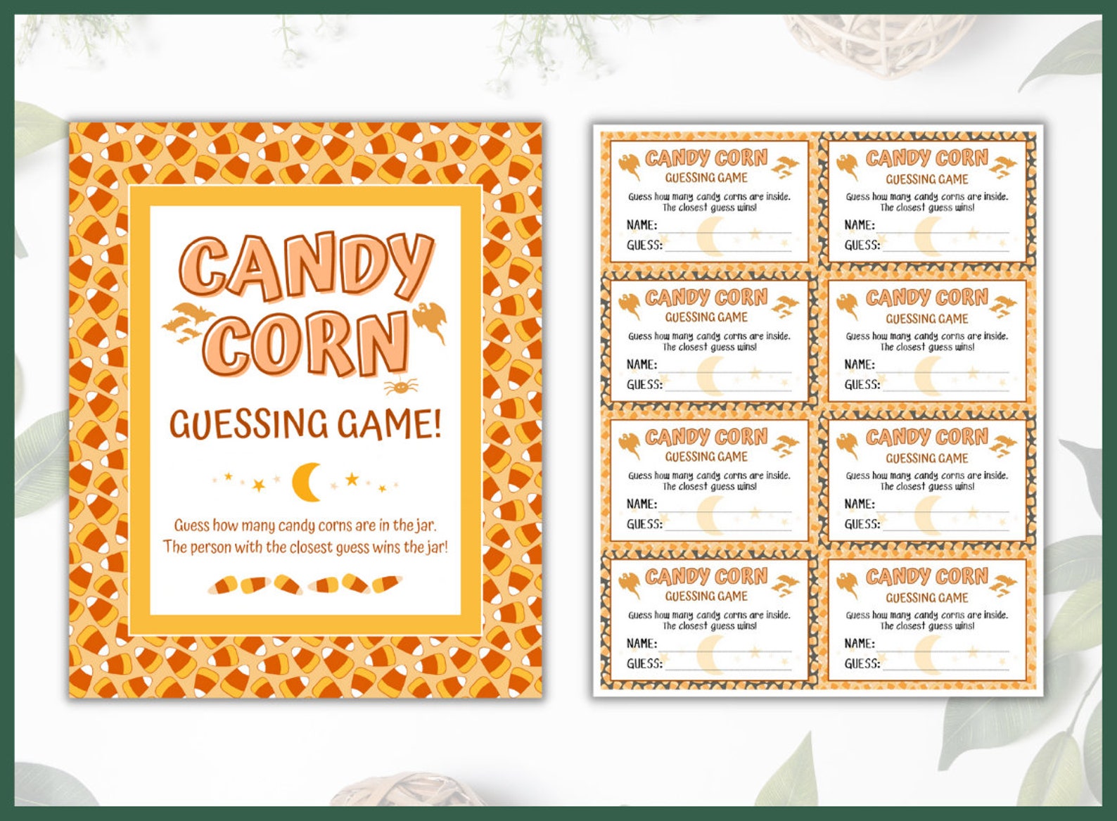 Candy Corn Guessing Game, Activity for Halloween, Thanksgiving and Fall ...