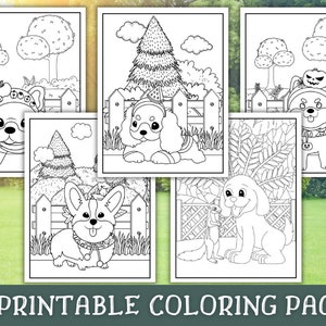 May include: A set of 5 printable coloring pages featuring cute dogs in various Halloween costumes. The dogs are dressed as a pumpkin, a witch, a ghost, a vampire, and a zombie. The pages are perfect for kids of all ages to color and enjoy.