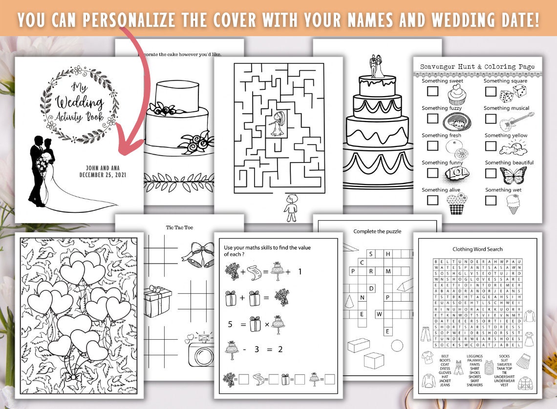 Wedding Activity Pack for Kids Kids Wedding Activity Book Etsy
