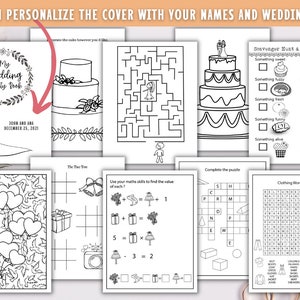 Wedding Activity Pack for Kids, Kids Wedding Activity Book Printable Download, Personalizable Cover, Wedding Favor