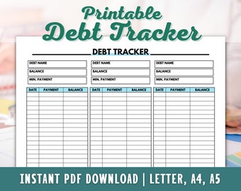Debt Tracker Snowball Debt Tracker Printable Debt Payment Log Debt ...