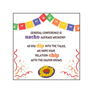 General Conference HANDOUT TAGS - Gift Tags - PRINTABLE - Instant Digital Download - Chips & Dip