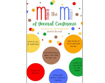 General Conference HANDOUT TAGS - Gift Tags - PRINTABLE - Instant Digital Download - M&M's Treat