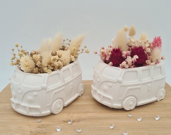Bully avec fleurs séchées caravane arrangement sec cadeau de décoration de camping-car