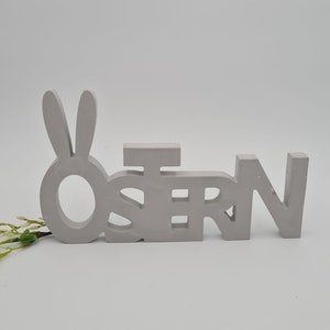 Schriftzug OSTERN zum Aufstellen in vielen Farben, Ostern Osterdeko Dekoration Ostern Geschenk Ostern Grau