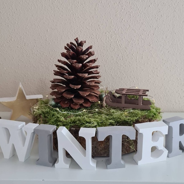 Buchstaben WINTER handmade Weihnachten Deko Advent Weihnachtsdeko Geschenk