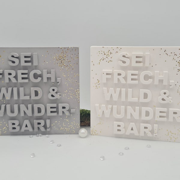 Deko-Schild zum Aufstellen "Sei frech, wild und wunderbar" Geschenk Geburtstag Geburtstagsgeschenk