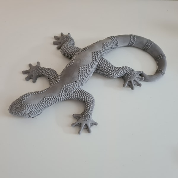 toller Gecko, Eidechse, handgegossen, in verschiedenen Farben, handmade, Keramik, Keramikdeko, Betondeko