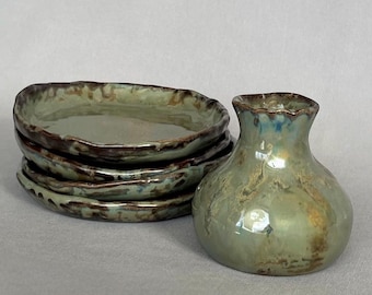 Cortona Oil Decanter and Dipping Plates