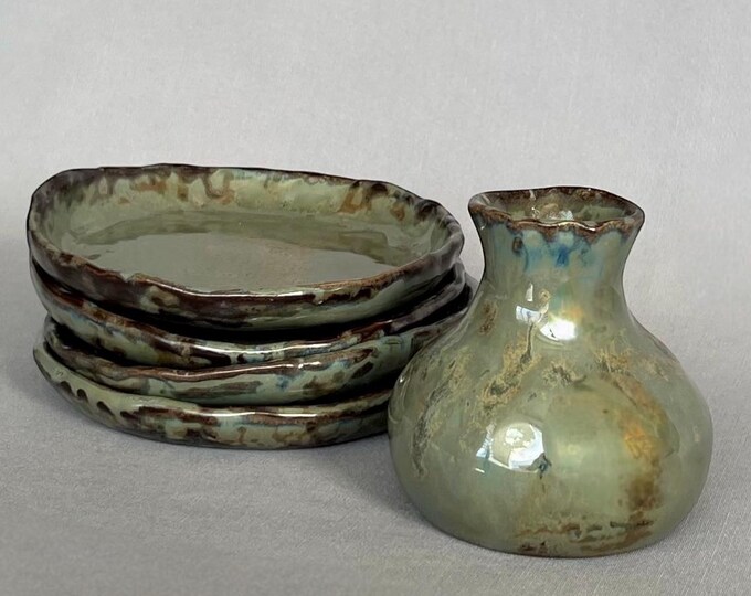 Cortona Oil Decanter and Dipping Plates