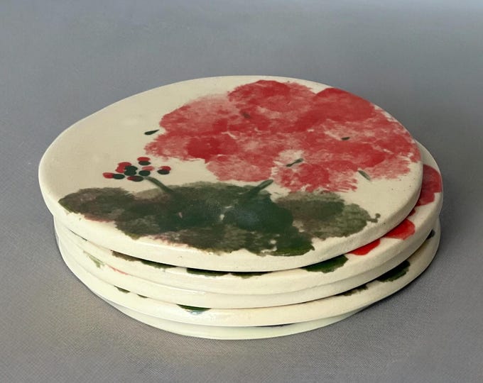 Geranium Coasters
