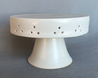 French White Pedestal Cake Plate
