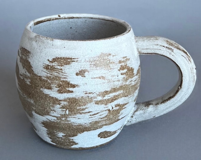 Handmade Ceramic Mug: Rustic Textured Pottery, 20 oz