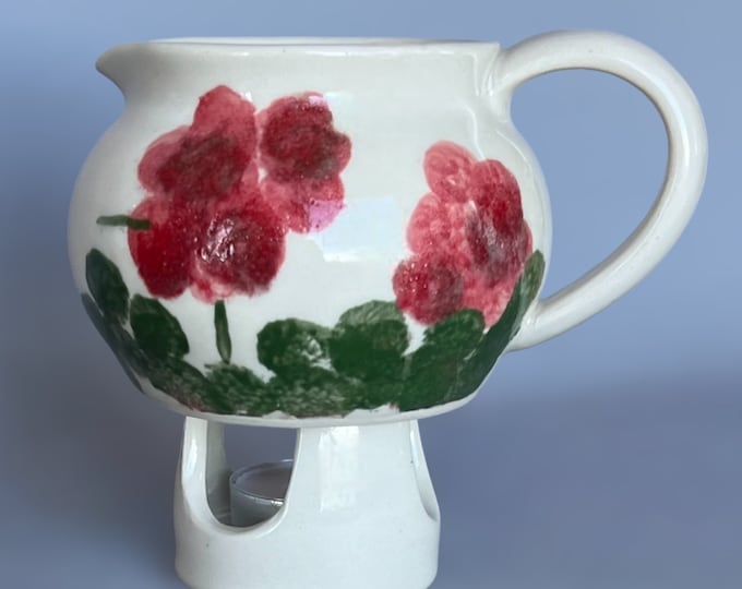 Geranium Heated Sauce and Syrup Pitcher