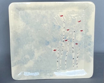 Aspen Large Square Plate - Winter Edition