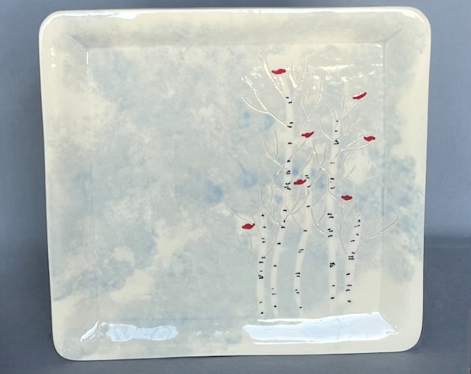 Aspen Large Square Plate - Winter Edition