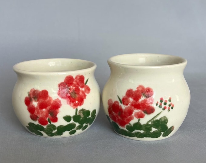 Geranium Tea Cups - Set of Two