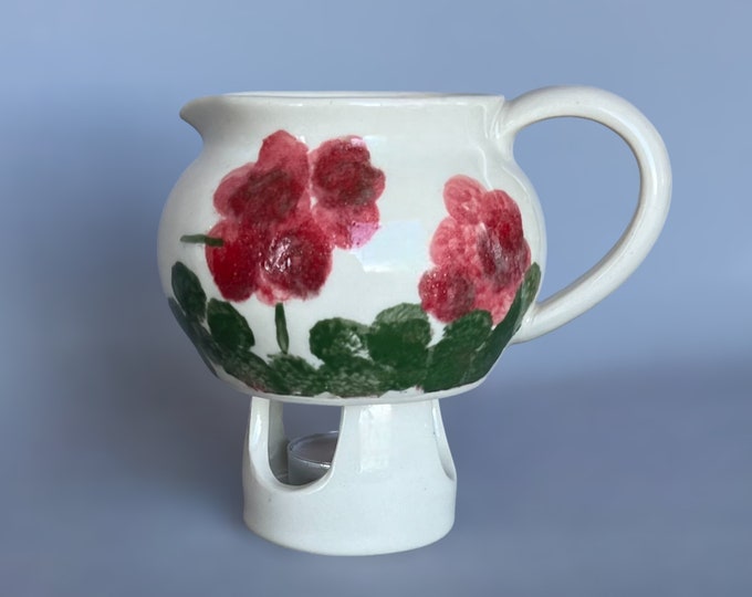 Geranium Heated Sauce and Syrup Pitcher