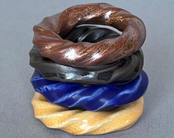 Twist Napkin Rings in Multi Colors - set of 4