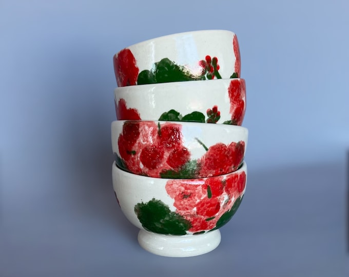 Geranium Dessert Bowls - set of 4