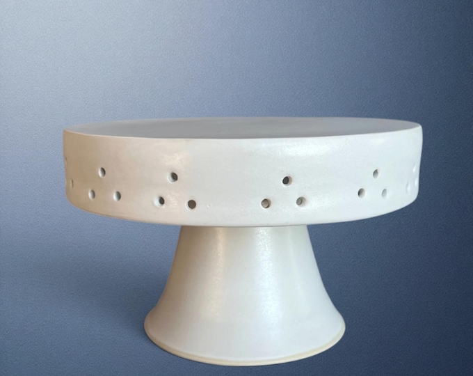 French White Pedestal Cake Plate