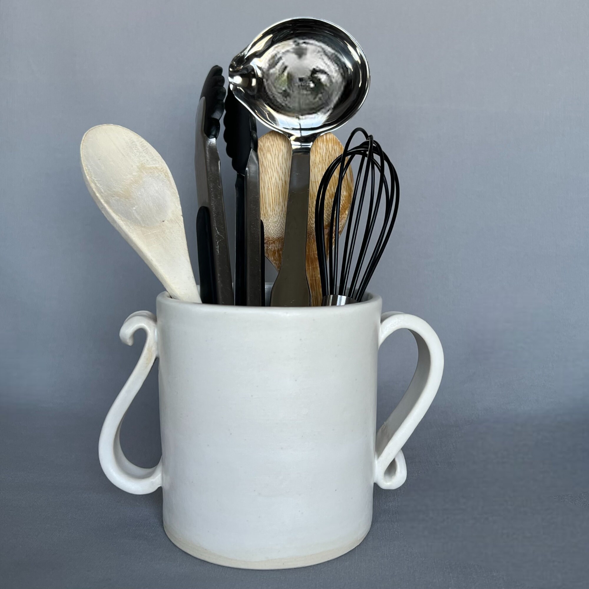 Medium Pierced Cement Utensil Holder