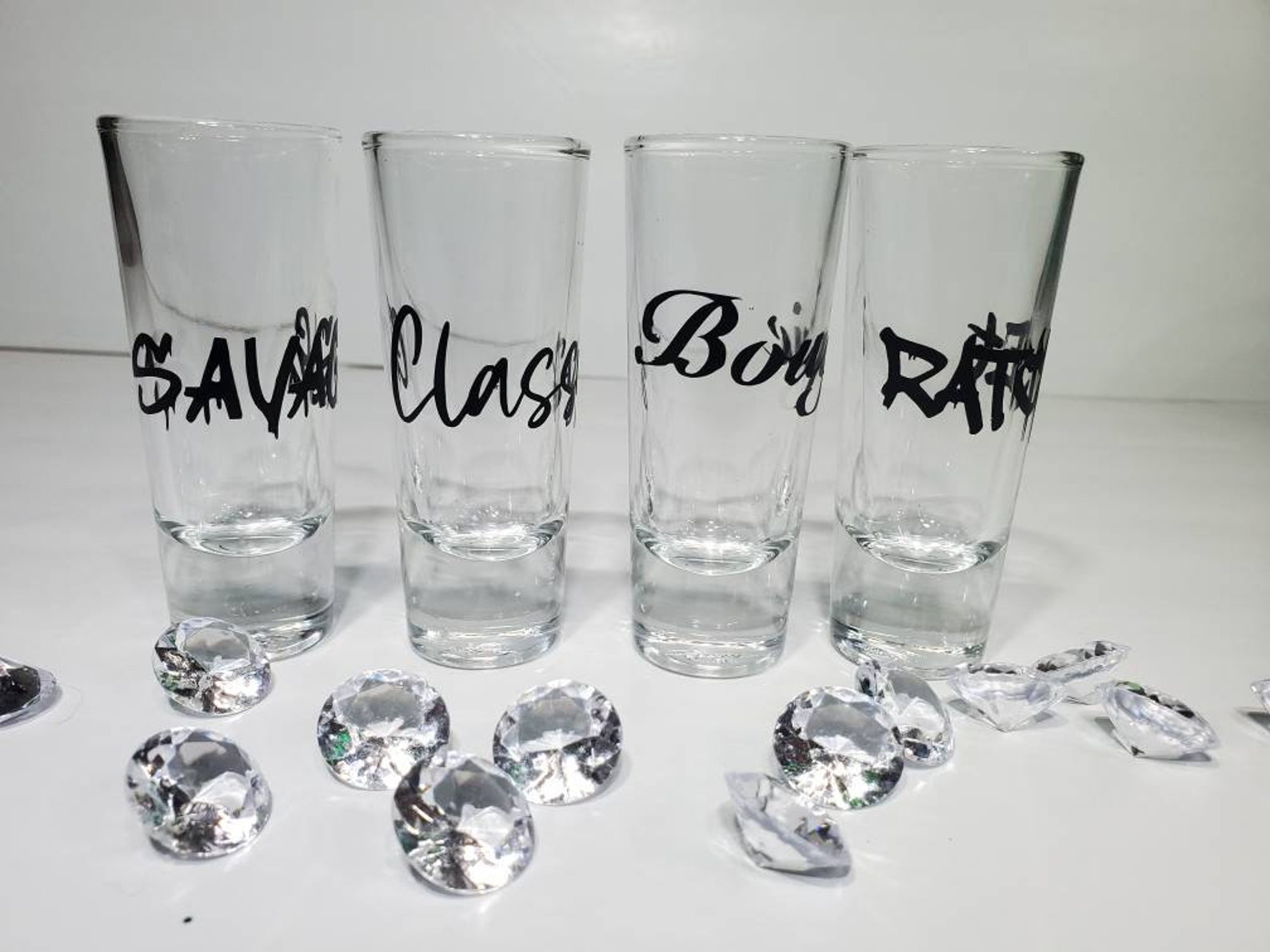 Custom Vinyl Shot Glass Set Etsy