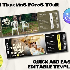 Bad Bunny DeBÍ TiRAR MáS FOToS Tour, sofortiger Download, herunterladbare Event Ticket Stub-Vorlage, druckbare Andenken, Geschenk offenbaren DMMF