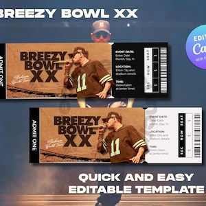 Chris Brown Breezy Bowl Konzertkarte, sofortiger Download Ticket-Stub-Vorlage, druckbare Andenken, Geschenk offenbaren, Sommer-Wanderer