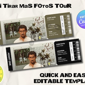 Bad Bunny DeBÍ TiRAR MáS FOToS Tour, sofortiger Download, herunterladbare Event Ticket Stub-Vorlage, druckbare Andenken, Geschenk offenbaren DMMF Ddle