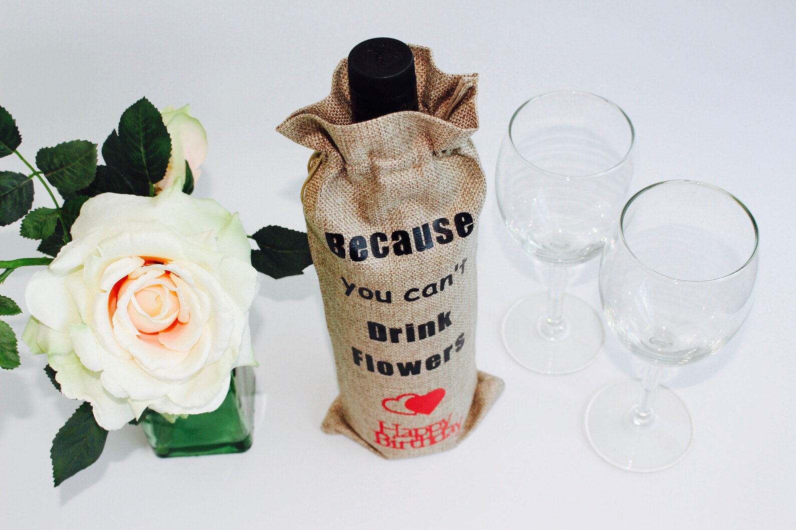 Weil Man Blumen Nicht Trinken Kann Weil Sie nicht trinken können Blumen Weintasche | Etsy