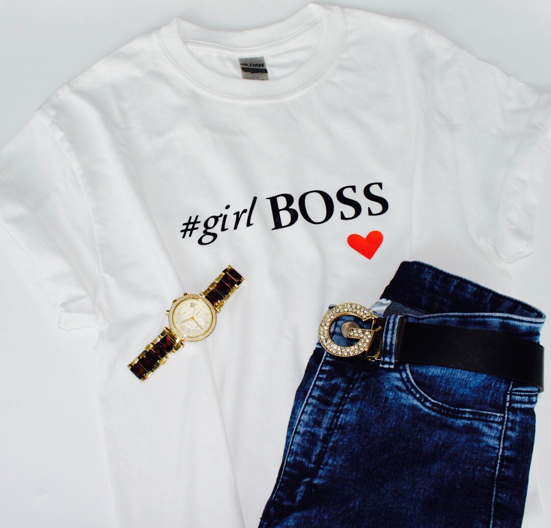 Girl Boss Tshirt Comfortable Female Shirt Women's Apparel Empowered Woman Etsy