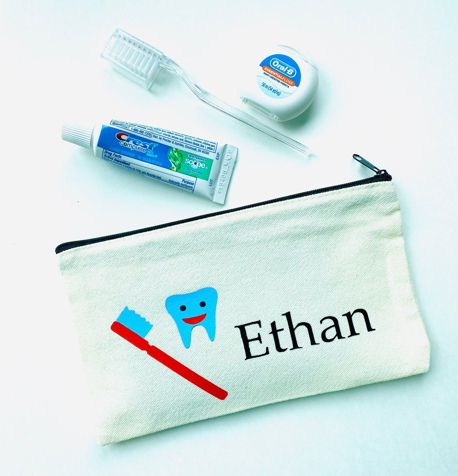 Dental Hygiene Bag Toothbrush Case Custom Zippered Pouch Etsy