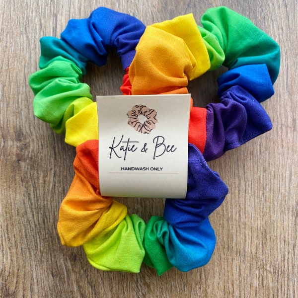 Rainbow Scrunchie/ Colorful Hair Tie/ Hair bow/ Wristlet