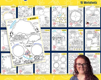 Ultimate Kids Emotions Worksheets | Anger, Worry, Feelings Literacy (18 PDFs) Home and School ready.