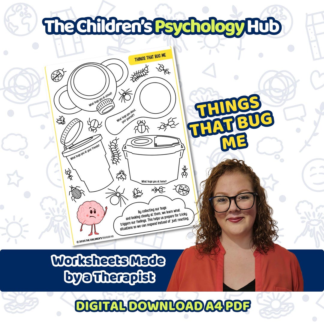 Things That Bug Me Worksheet, Anger, Frustration, Kids Mental Health ...
