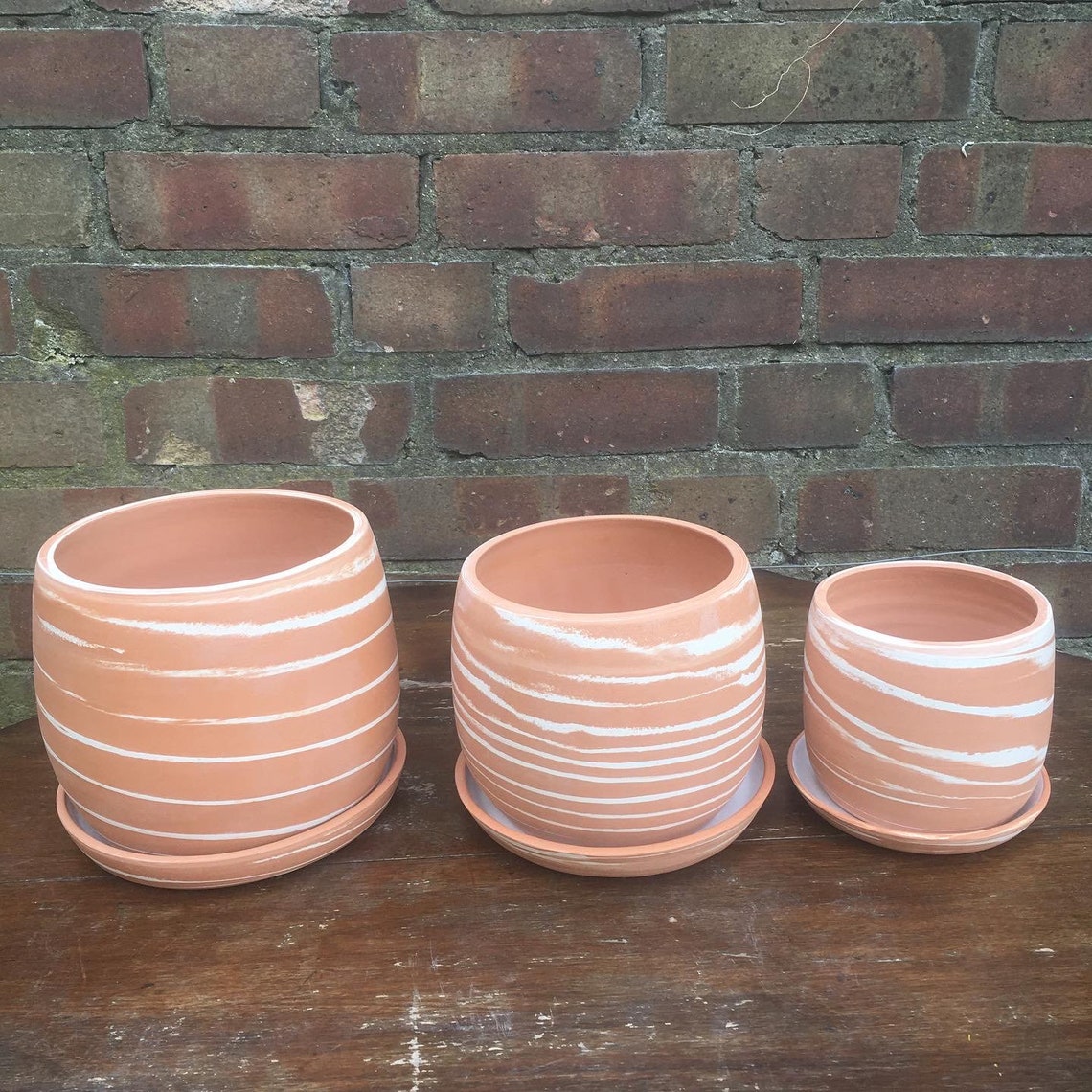 Handgemachte Terrakotta Töpfe mit Untertassen Etsy
