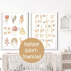 Números Letras Cartel Boho Inscripción Escolar Aprendizaje Infantil Guardería Decoración De La Pared Cartel Aprendizaje Cartel Flor Alfabeto Inscripción Escolar Calcular Amarillo