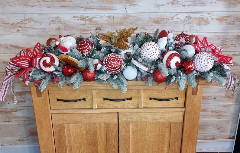 Christmas Luxury Extra Full Garland Gingerbread Candy Cane Prelit