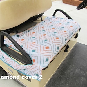 NEW Custom Made Club Car Golf Cart REVERSIBLE Terry Seat Cover Blanket Southwest Diamond Print
