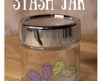 Custom smoke stash jars, custom glass jar vinyl, stash, smoke jar, design, custom, made to order, glass jar