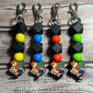 wizard house focal bead keychain