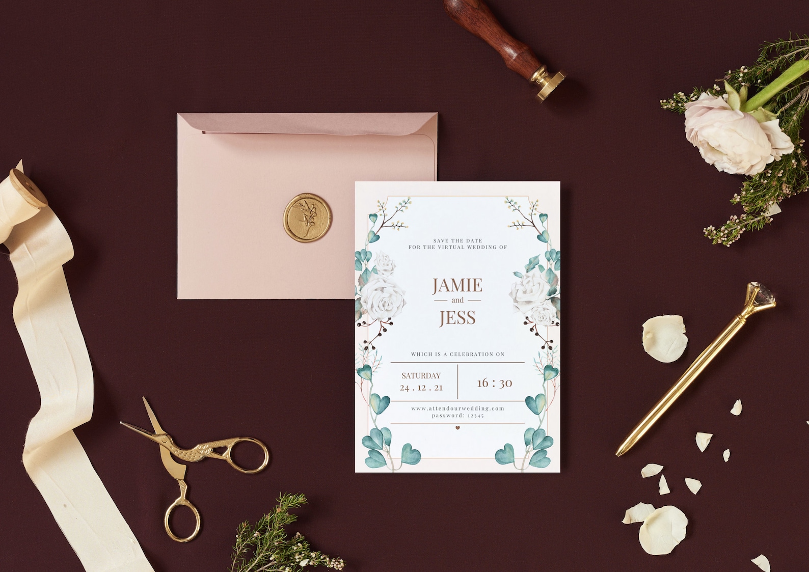 Zoom Wedding Announcement Virtual Wedding Invitation Online | Etsy