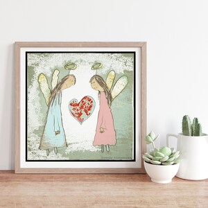 Angel art print , angel gift, angel art, angel artwork , angel sister gift , angel gift, angel gift for her, condolence gift