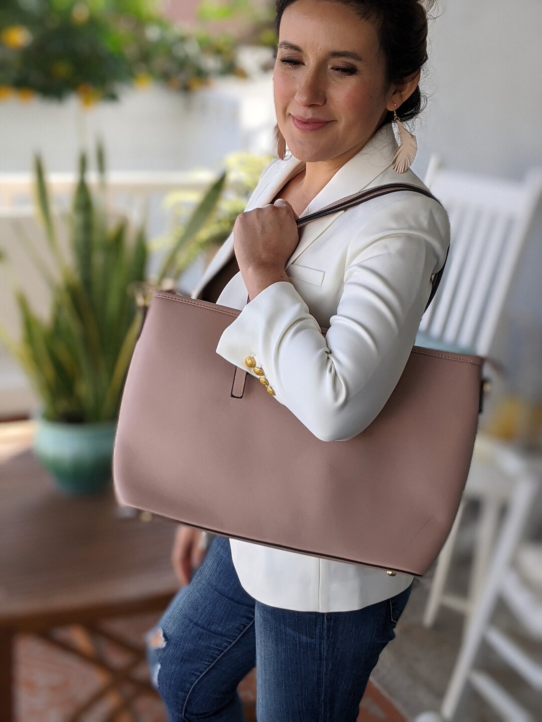 Peta Approved Vegan Leather Large Tote Handbag /book Bag for Etsy