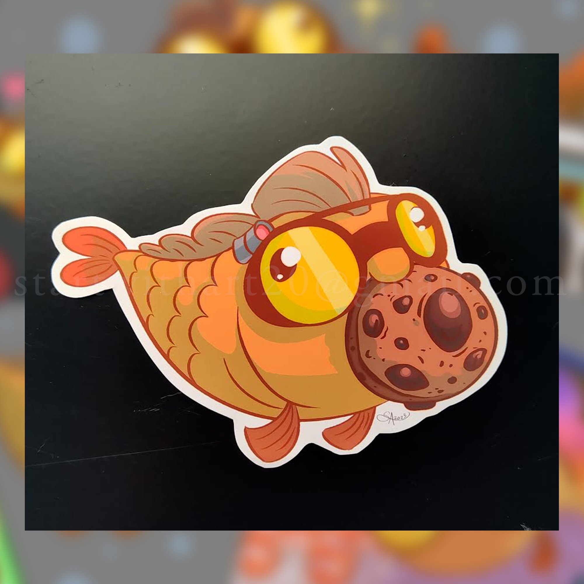 Fat Goldfish Sticker T Goldfish Stickers - Etsy